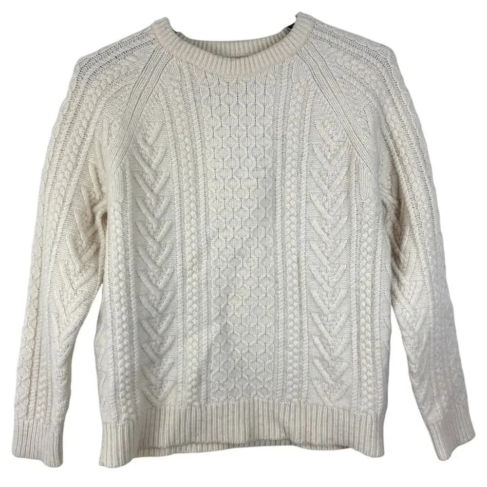 J.Crew Rugged merino wool-blend cable-knit sweater Men XL (44